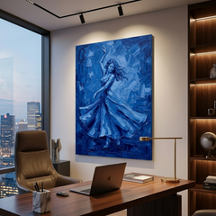 Sapphire Dancer In Motion – Women Figurative Canvas Prints