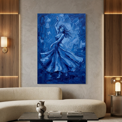 Sapphire Dancer In Motion – Women Figurative Canvas Prints