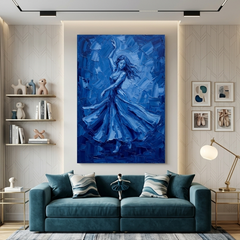 Sapphire Dancer In Motion – Women Figurative Canvas Prints