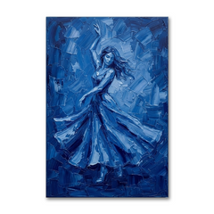 Sapphire Dancer In Motion – Women Figurative Canvas Prints
