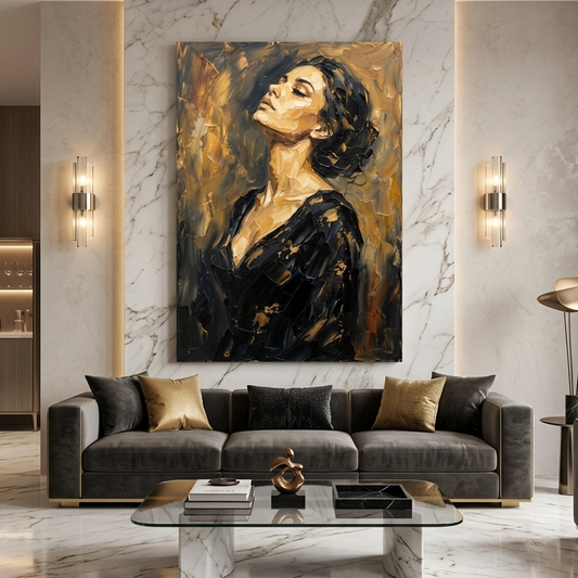 Golden Light Serene Portrait – Women Figurative Canvas Prints