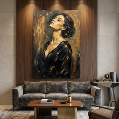 Golden Light Serene Portrait – Women Figurative Canvas Prints