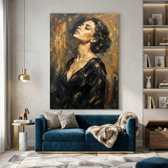 Golden Light Serene Portrait – Women Figurative Canvas Prints