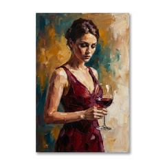 Wine Red Evening Elegance – Women Figurative Canvas Prints
