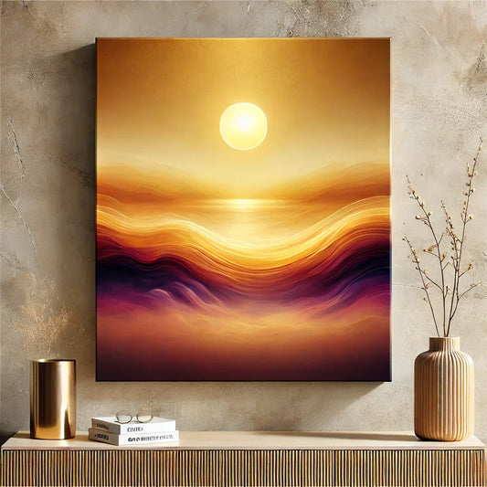 Golden Sunset Mirage: The Timeless Charm of Abstract Canvas Wall Art Prints