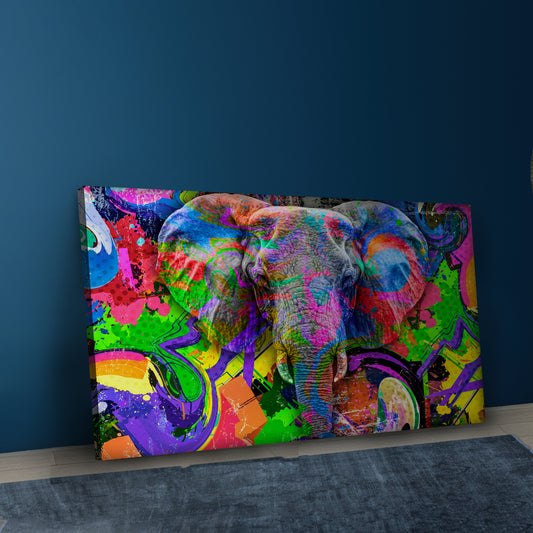 Elephant Face Canvas Wall Art