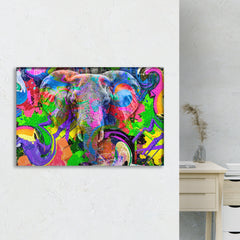 Elephant Face Canvas Wall Art