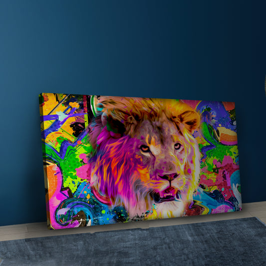 Furious Lion Canvas Wall Art