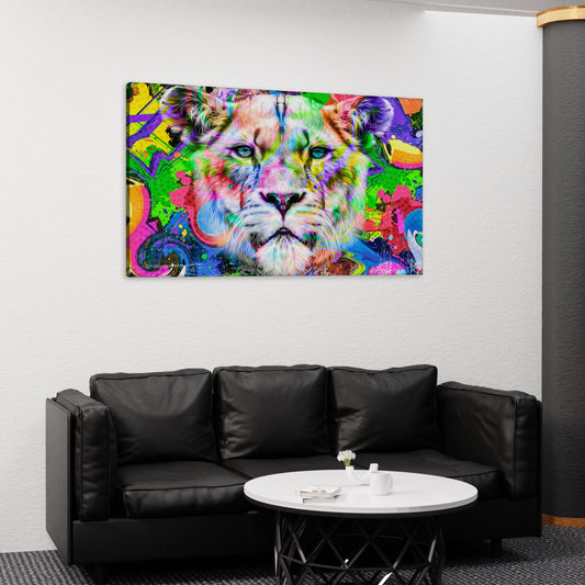Lioness Face Canvas Wall Art