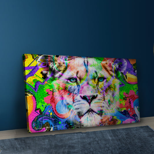 Lioness Face Canvas Wall Art