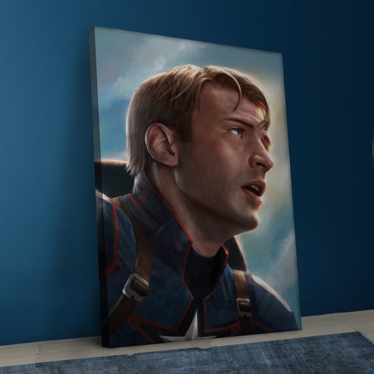 Captain America Face Canvas Art