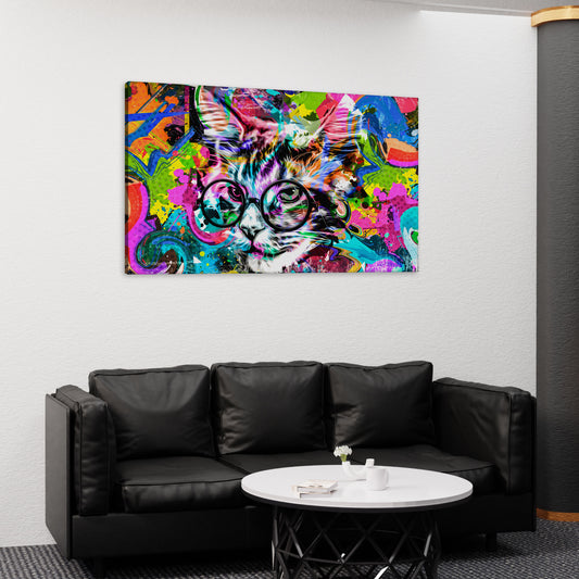 Cat With Glasses Wall Art