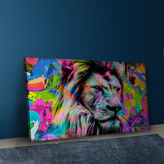 Angree Lion Canvas Wall Art