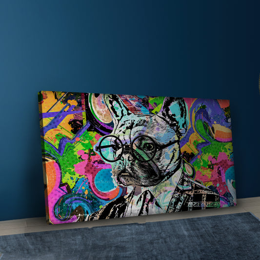 Dog in Suit Canvas Wall Art