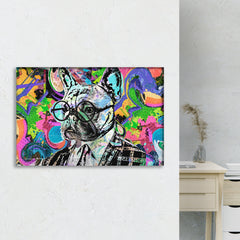Dog in Suit Canvas Wall Art
