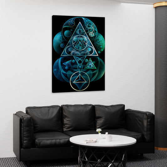 Pyramid Eye Canvas Abstract Art.