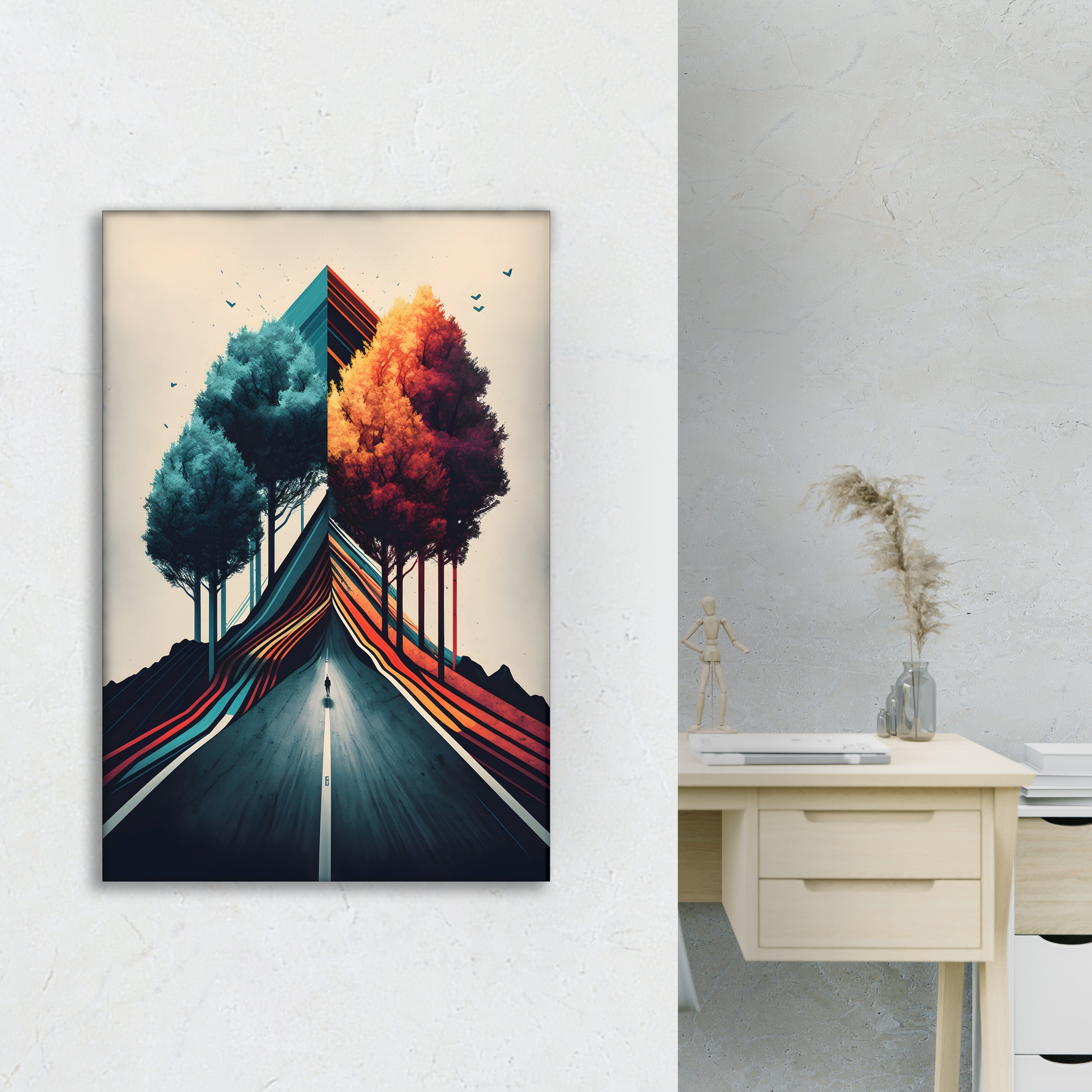Trees & Highway Abstract Art.