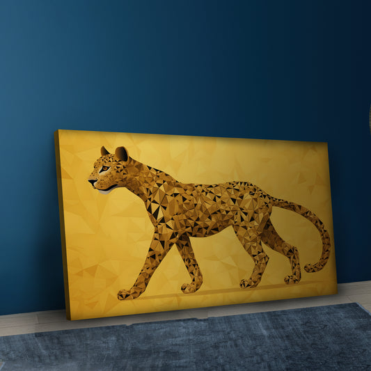 Cheetah On Yellow Canvas Art