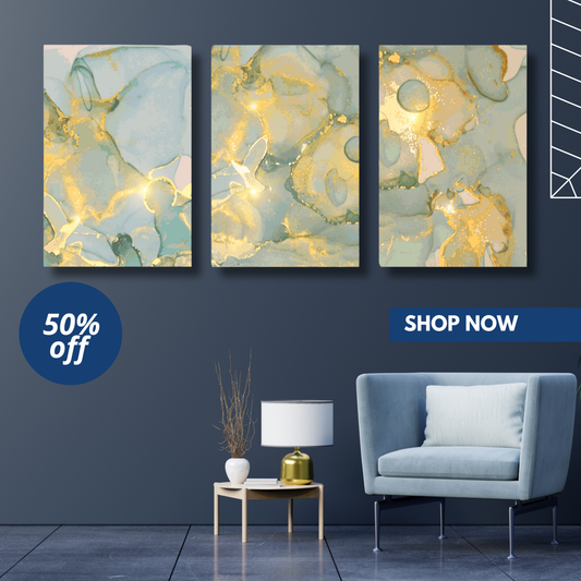 Abstract Marble Wall Art Prints for Living Room and Bedroom Decor