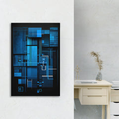 Blue Steel Canvas Abstract Art
