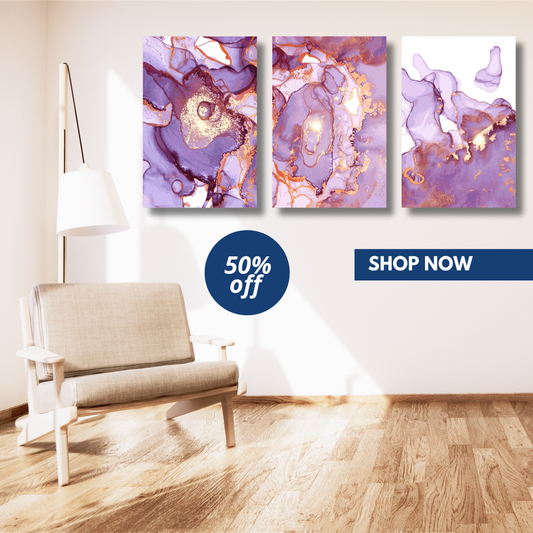 Chic Marble Effect Abstract Canvas Wall Art Prints for Stylish Homes