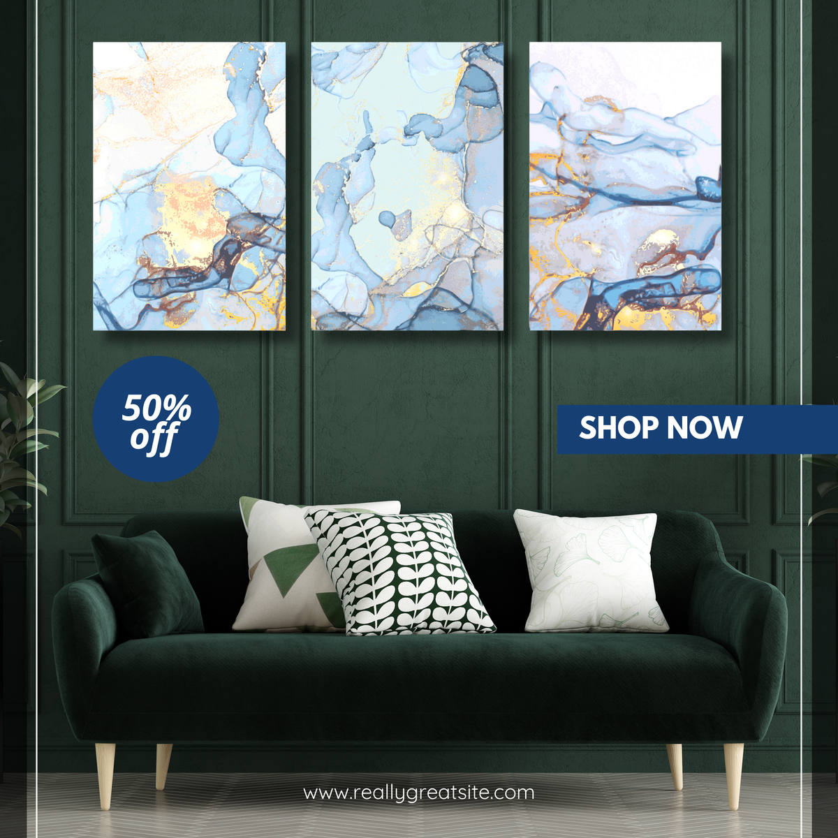 Abstract Marble Canvas Wall Art Prints for Home and Office Decor