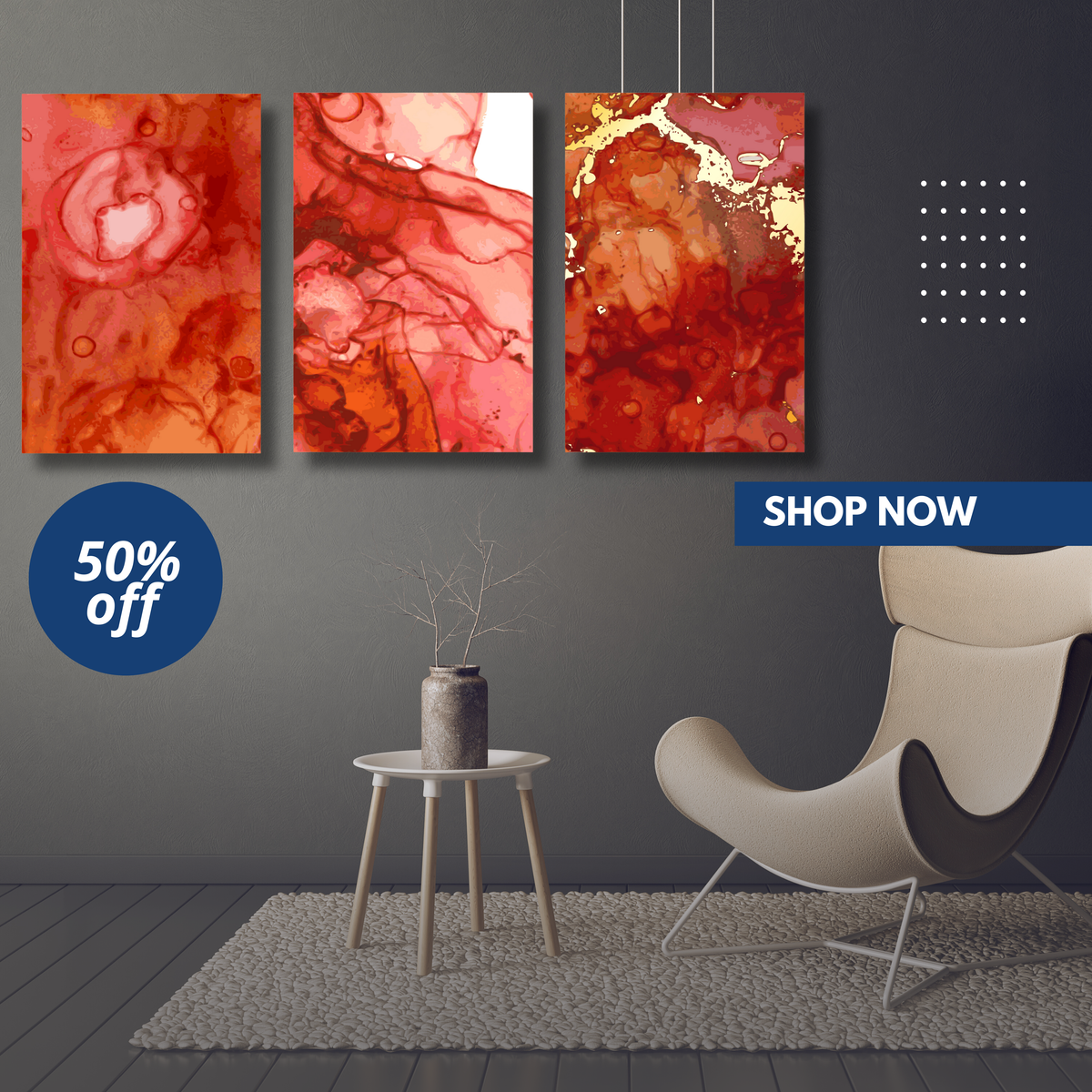 Modern Abstract Marble Canvas Wall Art Prints for Chic Interiors