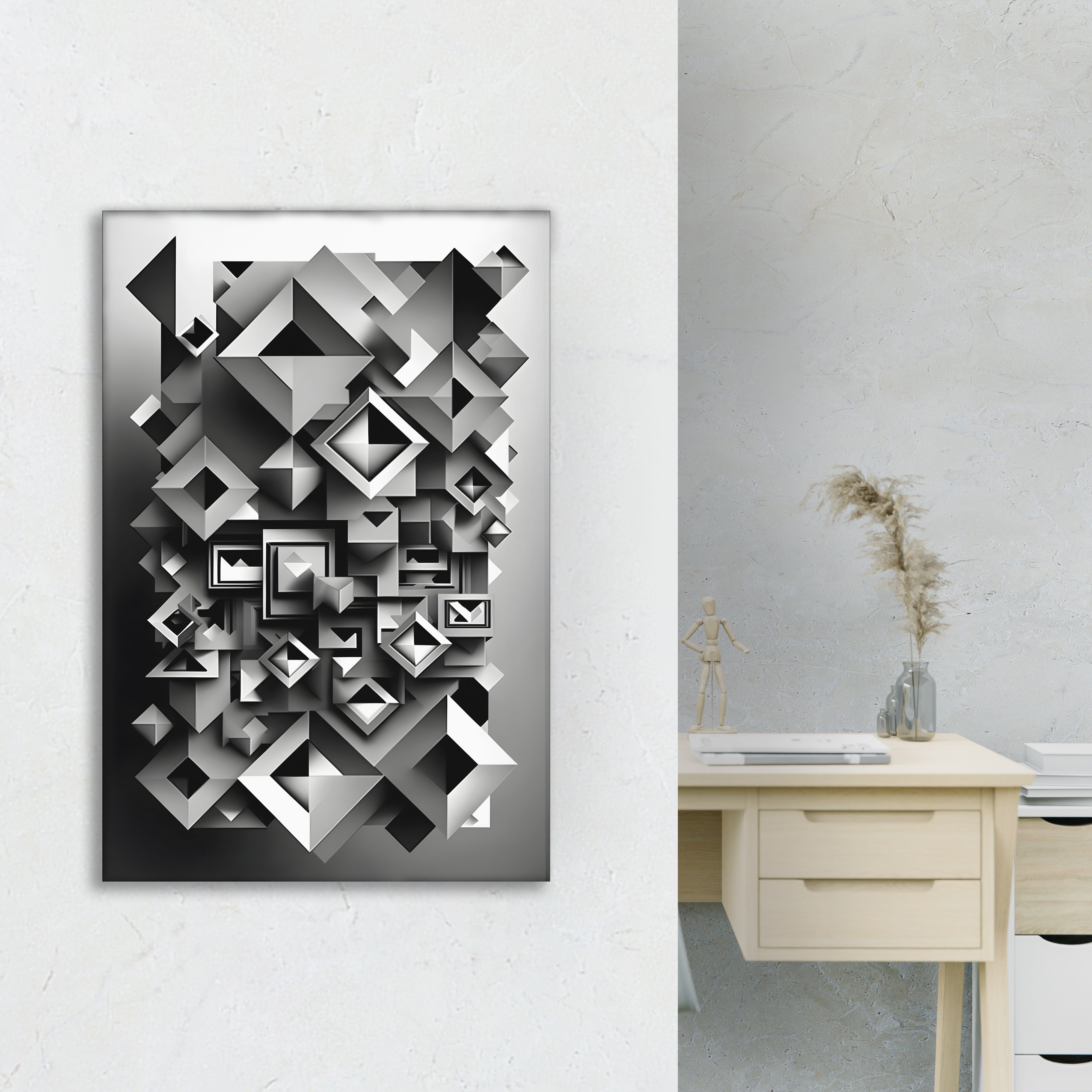 Black Share Canvas Abstract Art.