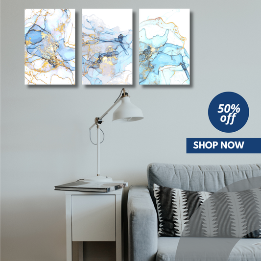 Mesmerizing Abstract Marble Canvas Wall Art Prints for Home Decor