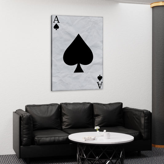 Ace of Black Canvas Wall Art