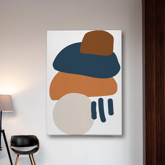 Stacked Abstract Shapes Canvas Wall Art – Modern Minimalist