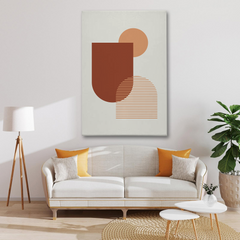 Terracotta Geometric Abstract Canvas Wall Art – Modern Boho Minimalist Design