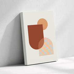 Terracotta Geometric Abstract Canvas Wall Art – Modern Boho Minimalist Design