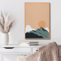Minimalist Mountain Sunrise Canvas Wall Art – Nature Inspired
