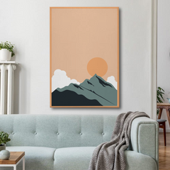 Minimalist Mountain Sunrise Canvas Wall Art – Nature Inspired