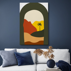 Palm Tree Abstract Canvas Wall Art Print – Tropical Modern Home Decor