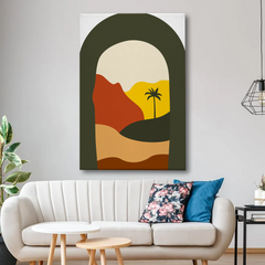 Palm Tree Abstract Canvas Wall Art Print – Tropical Modern Home Decor