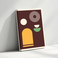Boho Abstract Geometric Canvas Wall Art – Modern Minimalist Wall Decor in Brown & Mustard