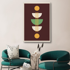 Boho Abstract Geometric Brown Canvas Wall Art – Modern Minimalist Wall Decor