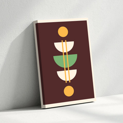 Boho Abstract Geometric Brown Canvas Wall Art – Modern Minimalist Wall Decor