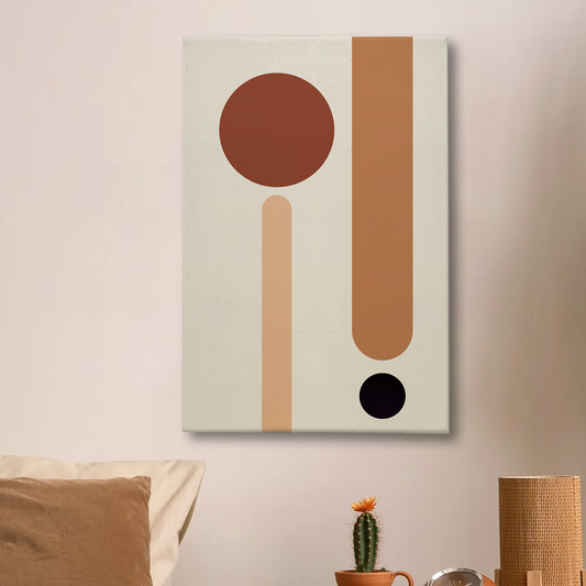 Minimalist Geometric Canvas Wall Art – Abstract Shapes in Earth Tones