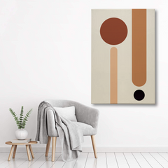 Minimalist Geometric Canvas Wall Art – Abstract Shapes in Earth Tones