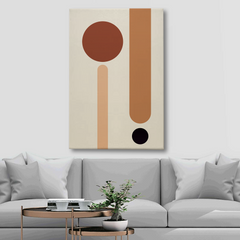 Minimalist Geometric Canvas Wall Art – Abstract Shapes in Earth Tones