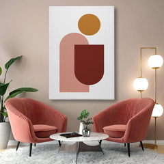 Modern Abstract Geometric Canvas Wall Art – Minimal Shapes in Warm Earth Tones