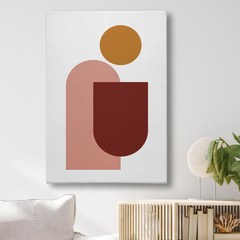 Modern Abstract Geometric Canvas Wall Art – Minimal Shapes in Warm Earth Tones