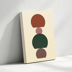 Earthy Geometric Abstract Canvas Wall Art – Minimalist Stacked Semi-Circles
