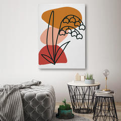 Lily of the Valley Abstract Canvas Wall Art – Minimalist Botanical Print for Modern Interiors