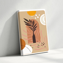 Modern Abstract Palm Leaf Canvas Wall Art – Earthy Geometric Boho Print