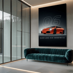 Lamborghini Murciélago Orange Canvas Wall Art – Exotic Supercar Wall Decor