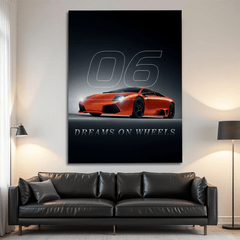 Lamborghini Murciélago Orange Canvas Wall Art – Exotic Supercar Wall Decor